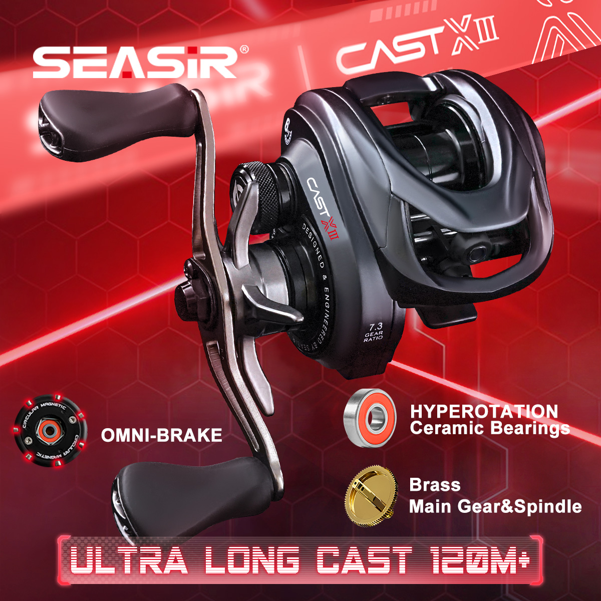 Abu Garcia Reel Max - รอกเบทคาสติ้ง SEASIR CAST-X3 ระยะเหวี่ยงไกลพิเศษ 120 เมตร+