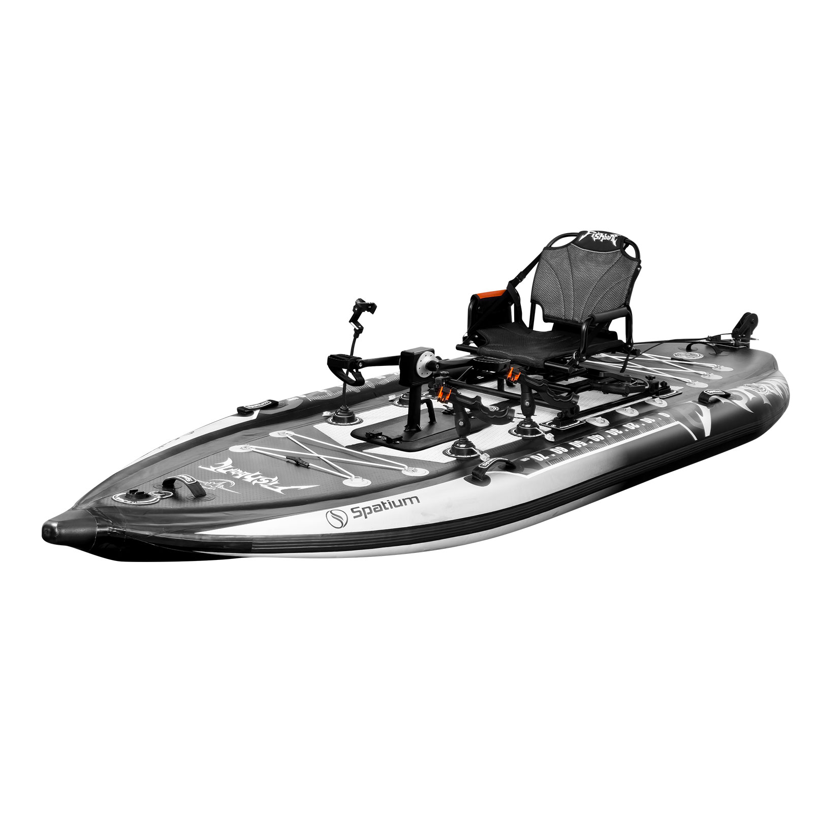 Fishing Kayak Sit On Top - เรือคายัคพองลมแบบมีแป้นเหยียบ Spatium Pedal Kayak สำหรับตกปลา พร้อมระบบขับเคลื่อนด้วยแป้นเหยียบ