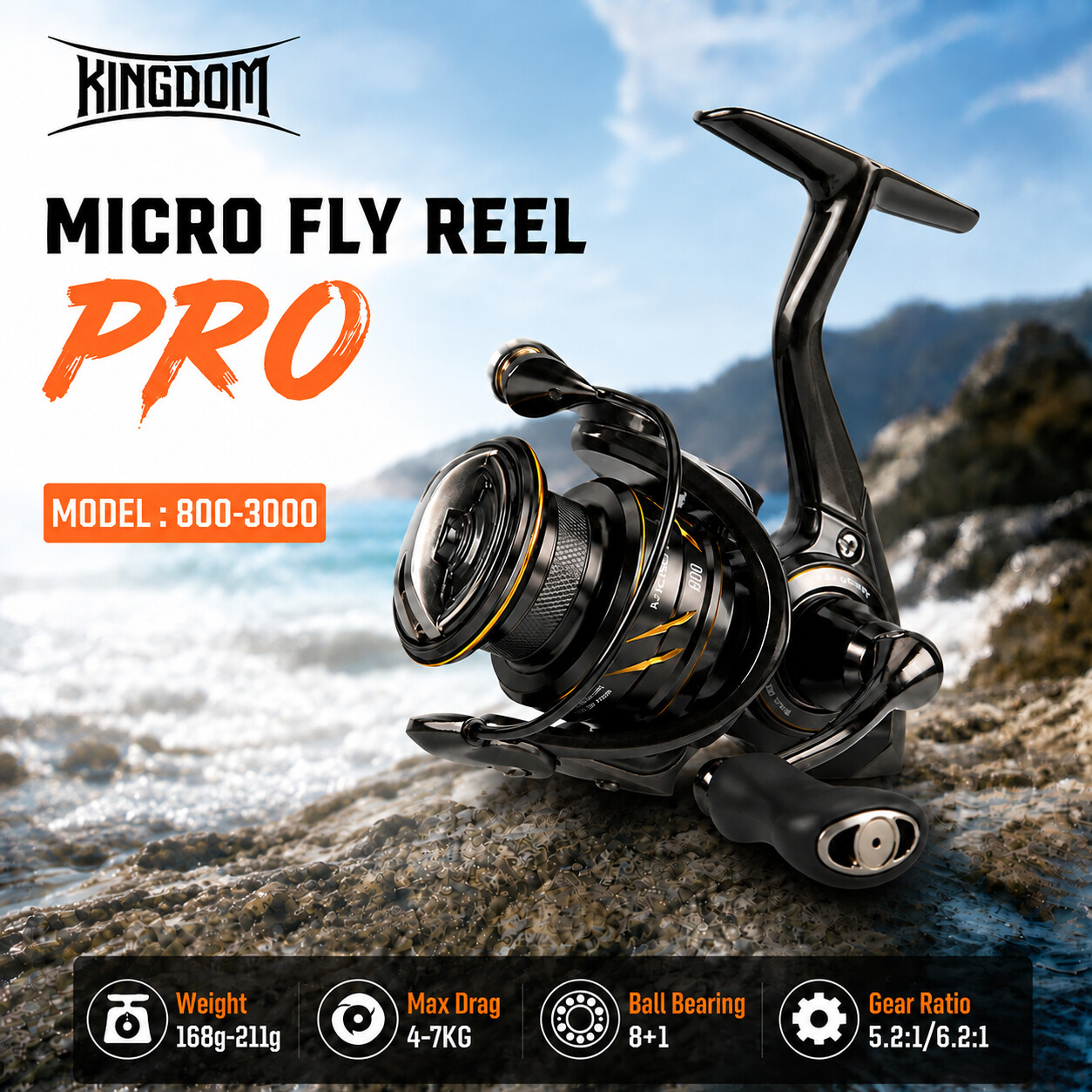 รอกตกปลา Kingdom Micro Fly Pro - Abu Garcia Reel Revo บทวิจารณ์และราคา